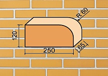 Кирпич радиусный полнотелый темно-желтый Lode DZINTRA F15 гладкий, 250*120*65 мм